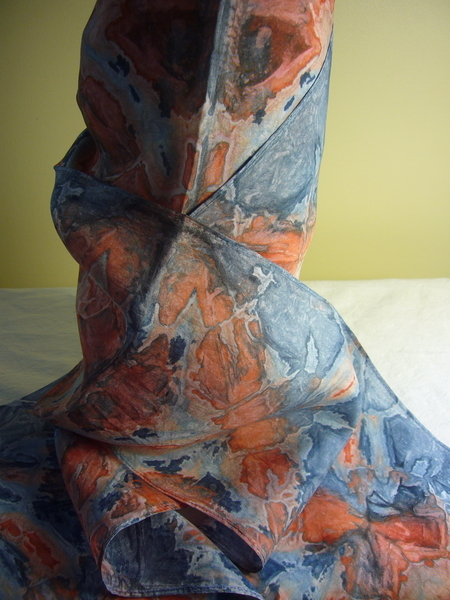 Hand dyed silk scarf