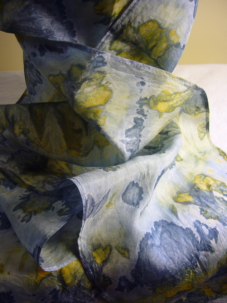 Hand dyed silk scarf